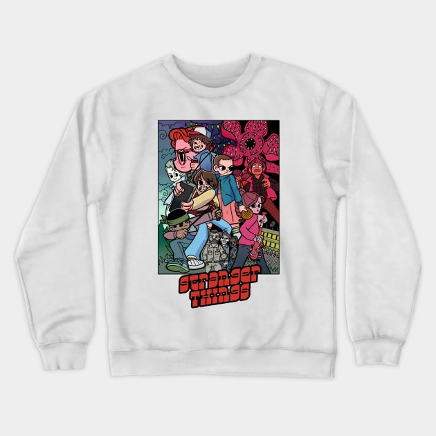 Stranger Things Vs The World Crewneck Sweatshirt by PinkInDetroit